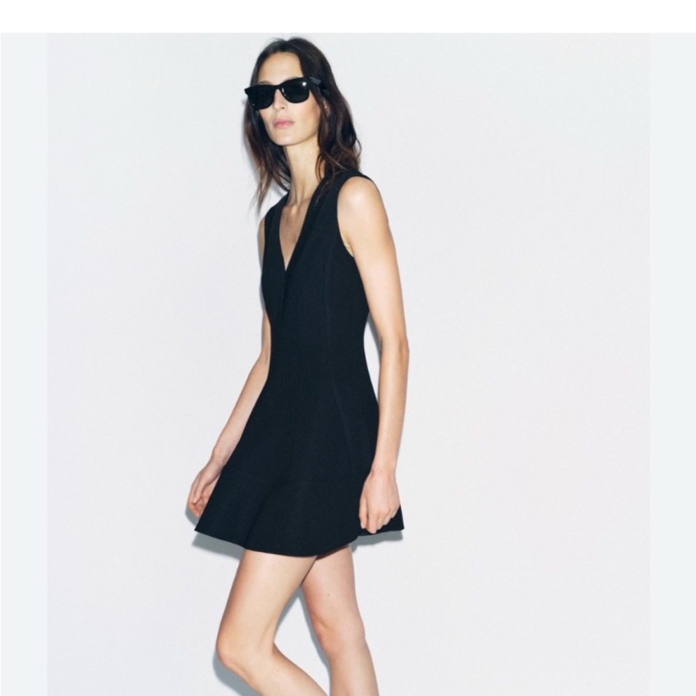 Zara Black V-Neck Mini Dress